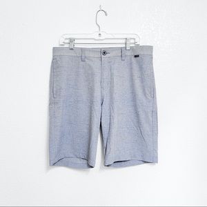 Travis Mathew Golf Shorts Performance Stretch Light Gray with Blue Men’s Size 34